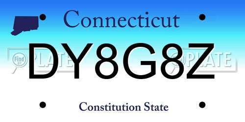 DY8G8Z Connecticut License Plate