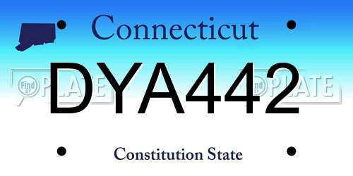 DYA442 Connecticut License Plate