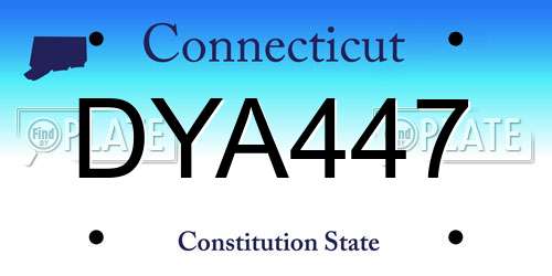 DYA447 Connecticut License Plate