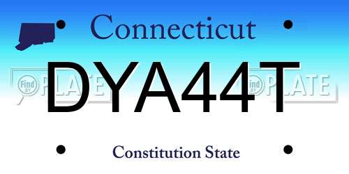 DYA44T Connecticut License Plate