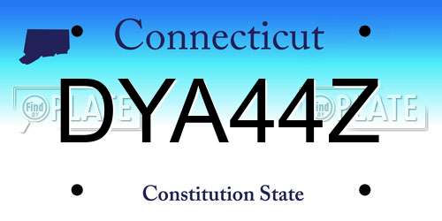 DYA44Z Connecticut License Plate