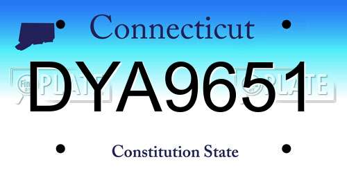 DYA9651 Connecticut License Plate