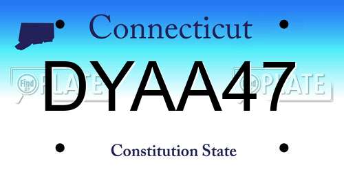 DYAA47 Connecticut License Plate