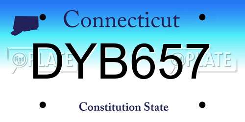 DYB657 Connecticut License Plate