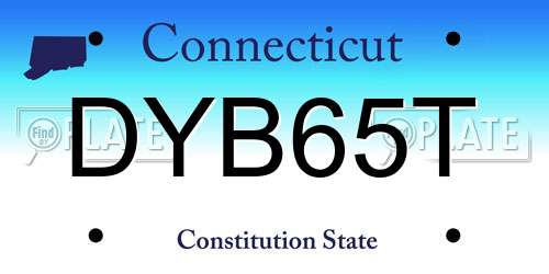 DYB65T Connecticut License Plate