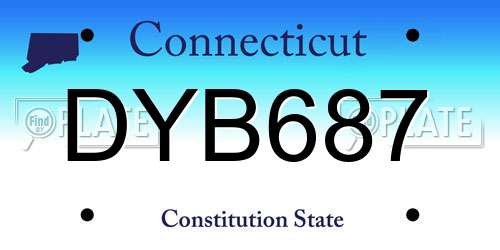 DYB687 Connecticut License Plate