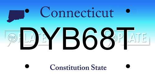 DYB68T Connecticut License Plate