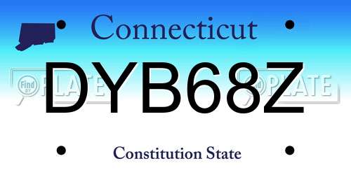 DYB68Z Connecticut License Plate