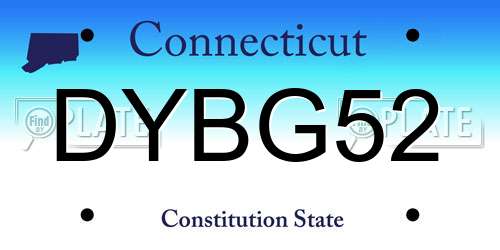 DYBG52 Connecticut License Plate