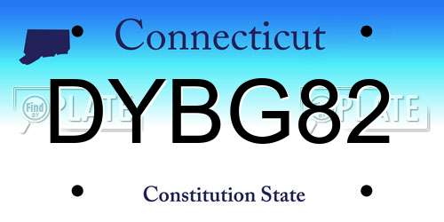 DYBG82 Connecticut License Plate