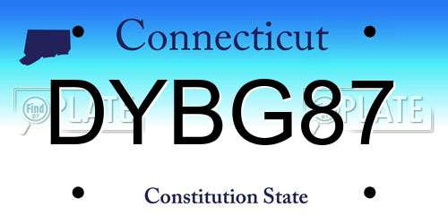 DYBG87 Connecticut License Plate