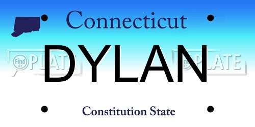 DYLAN Connecticut License Plate