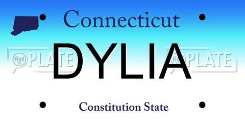 DYLIA Connecticut License Plate