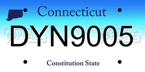 DYN9005 Connecticut License Plate