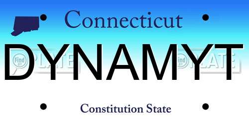 DYNAMYT Connecticut License Plate