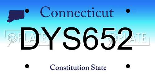 DYS652 Connecticut License Plate
