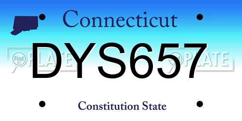 DYS657 Connecticut License Plate