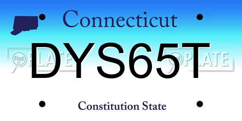 DYS65T Connecticut License Plate