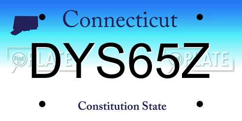 DYS65Z Connecticut License Plate
