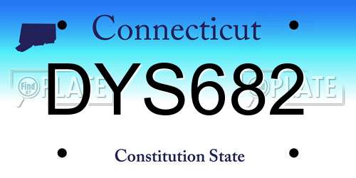 DYS682 Connecticut License Plate