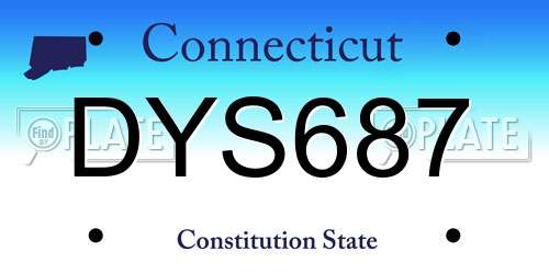 DYS687 Connecticut License Plate