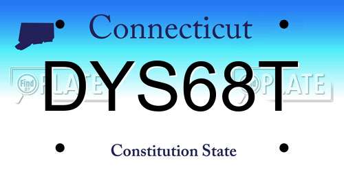 DYS68T Connecticut License Plate
