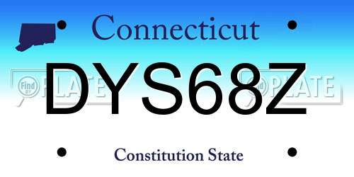 DYS68Z Connecticut License Plate