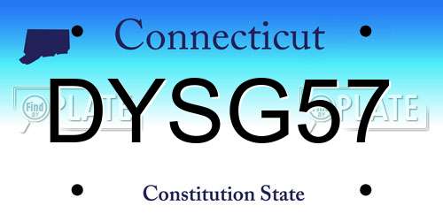DYSG57 Connecticut License Plate