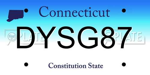DYSG87 Connecticut License Plate