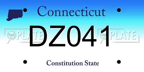 DZ041 Connecticut License Plate