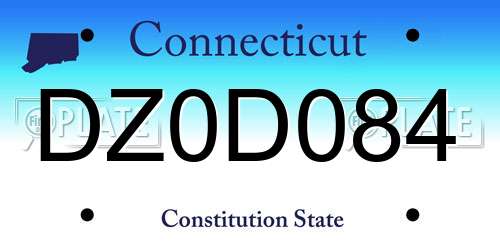 DZ0D084 Connecticut License Plate