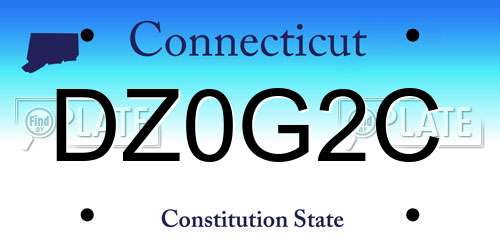 DZ0G2C Connecticut License Plate