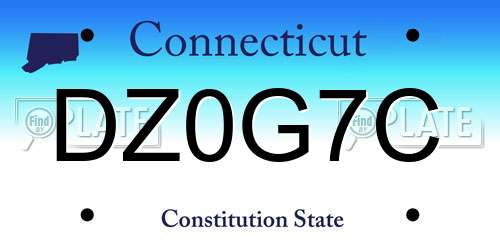 DZ0G7C Connecticut License Plate