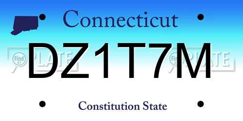 DZ1T7M Connecticut License Plate