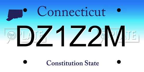 DZ1Z2M Connecticut License Plate