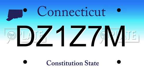 DZ1Z7M Connecticut License Plate