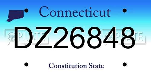 DZ26848 Connecticut License Plate