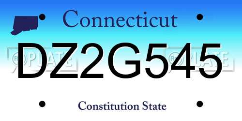 DZ2G545 Connecticut License Plate