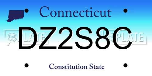 DZ2S8C Connecticut License Plate