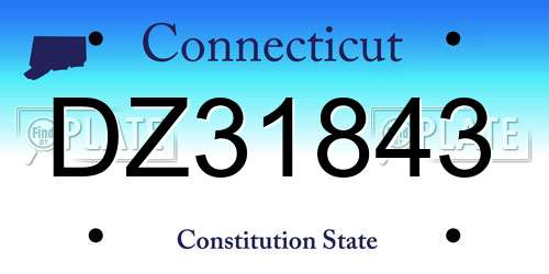 DZ31843 Connecticut License Plate