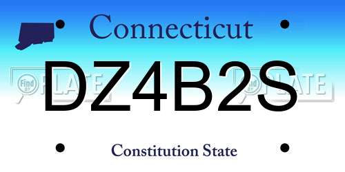 DZ4B2S Connecticut License Plate