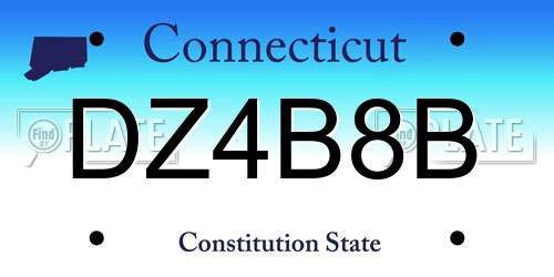 DZ4B8B Connecticut License Plate