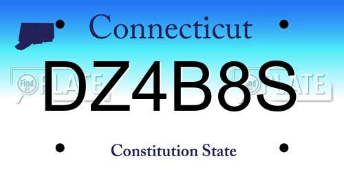 DZ4B8S Connecticut License Plate