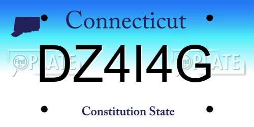 DZ4I4G Connecticut License Plate
