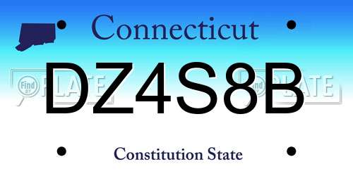 DZ4S8B Connecticut License Plate