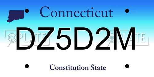 DZ5D2M Connecticut License Plate