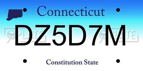 DZ5D7M Connecticut License Plate