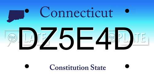 DZ5E4D Connecticut License Plate
