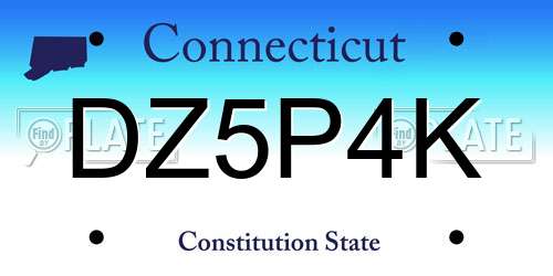 DZ5P4K Connecticut License Plate