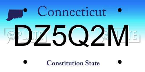 DZ5Q2M Connecticut License Plate